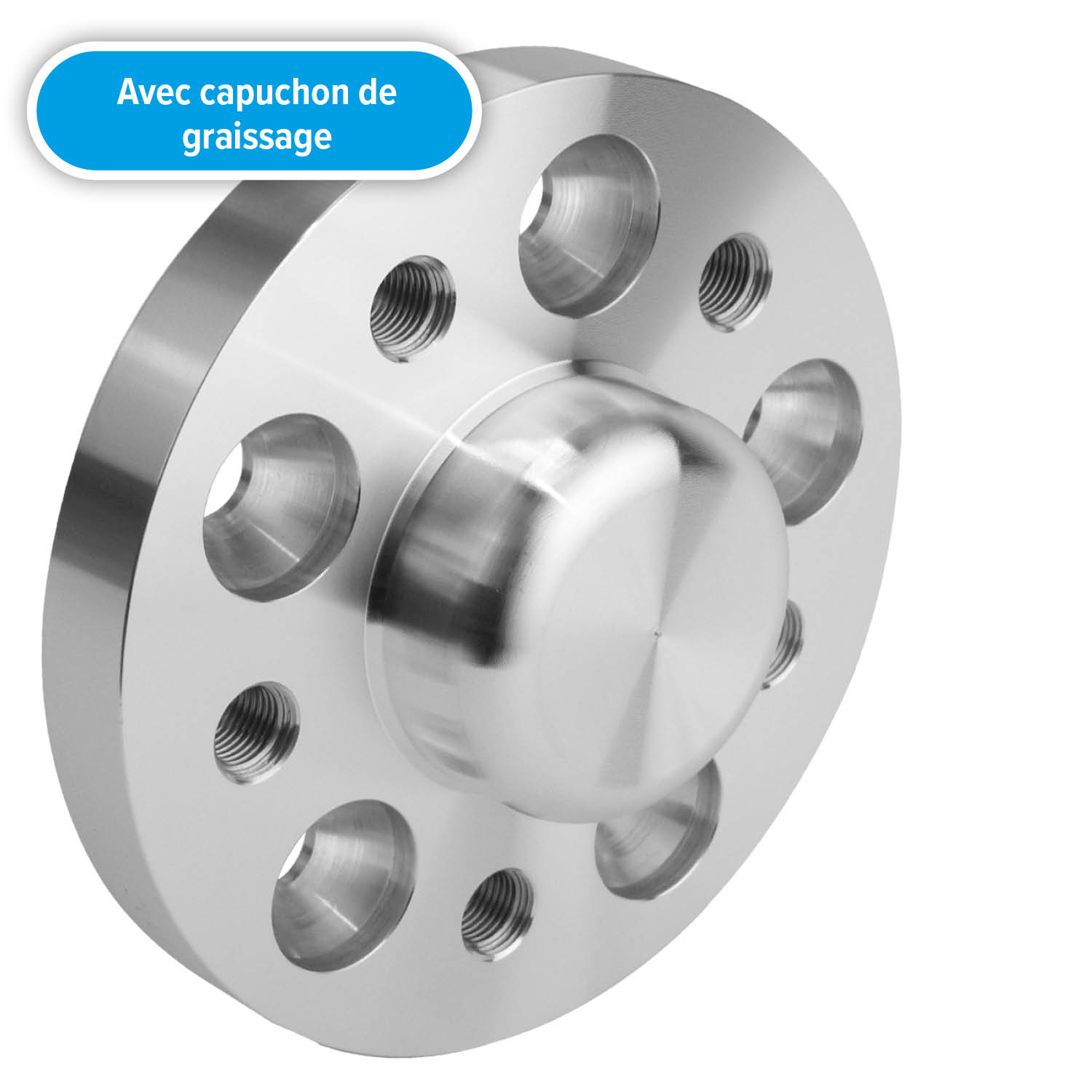 Système 4D élargisseur de voie SCC argenté avec capuchon de graisse intégré.