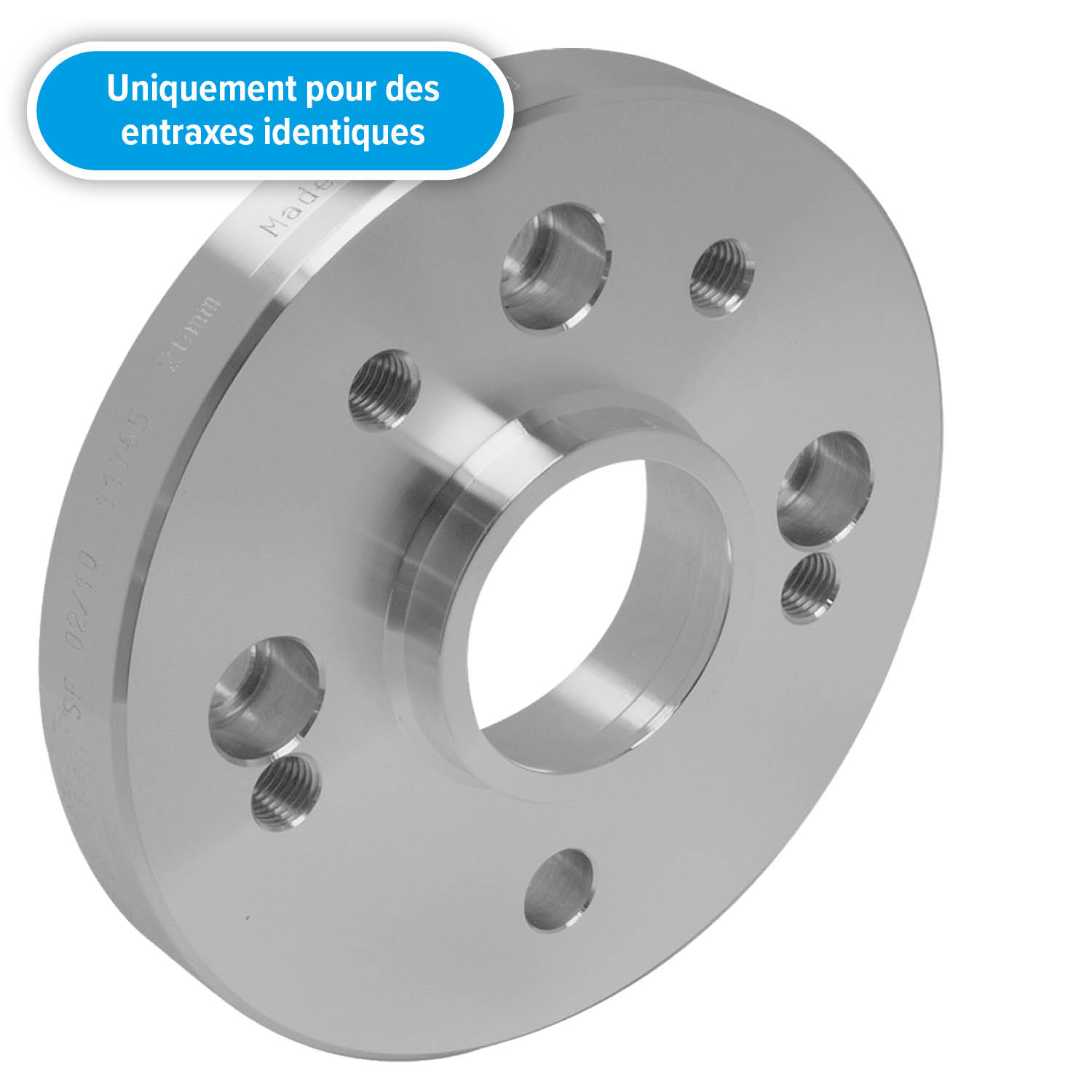 Système d'adaptation 4L SCC argenté uniquement pour des entraxes identiques.