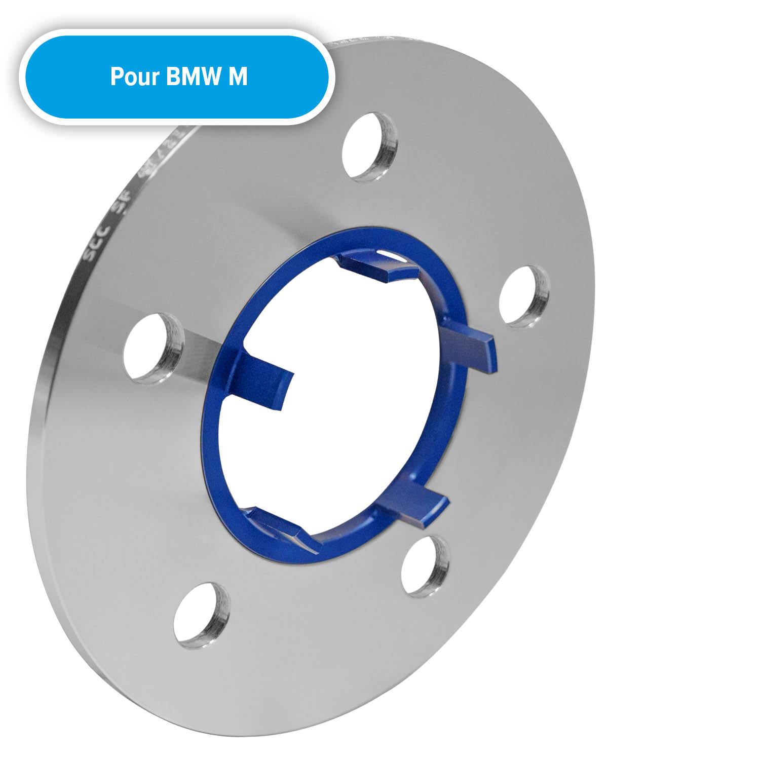 Système 2PB élargisseur de voie SCC argenté avec centrage en plastique bleu pour modèles BMW M.