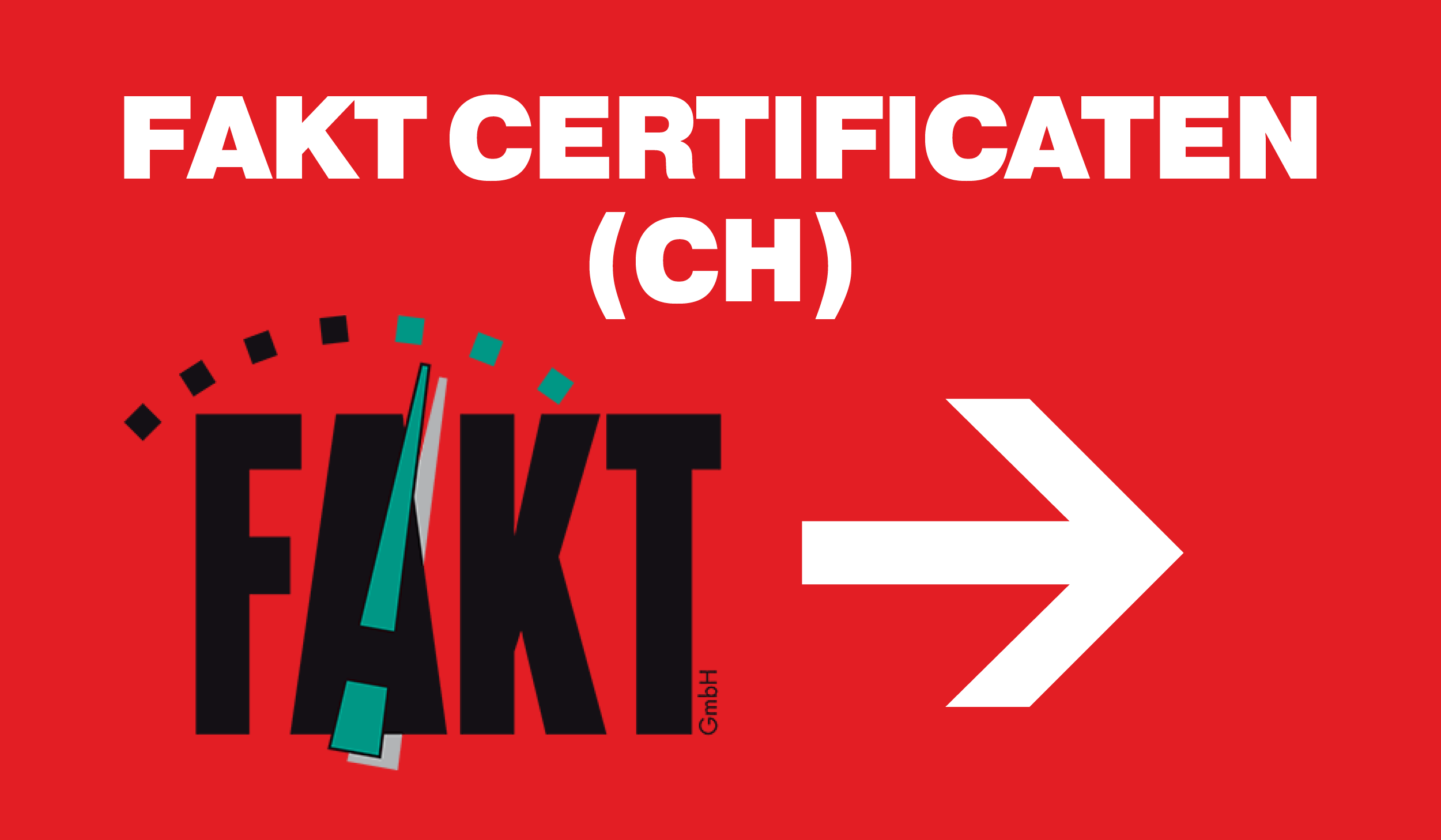Rotes Banner mit blauer Aufschrift „FAKT Gutachten SChweiz“.