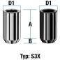 Preview: Sternmutter M12X1,5X37 Kegel 60° Typ Typ S3X (S3V/S3W) - H: 37 mm