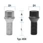 Preview: Wheel bolt M14X1,25 conical 60° type A5X (A5V/A5W) - L: 25 - 60 mm