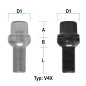 Preview: Radschraube M14X1,5 Kugel R14 zweiteilig Typ V4X (V4V/V4W) - L: 26 - 58 mm