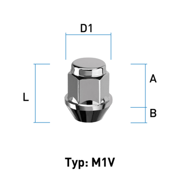 Radmutter M12X1,5 Kegel 60° Typ M1V - H: 30 mm