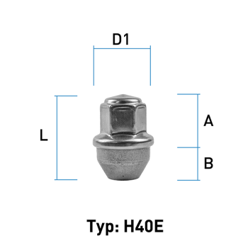 Radmutter M14X1,5 Kegel 60° Typ H40E - H: 42,5 mm