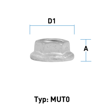Outer hexagonal nut M7x1,0 flat collar type VZ