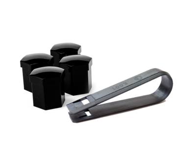 Cover caps for wheel bolts - black