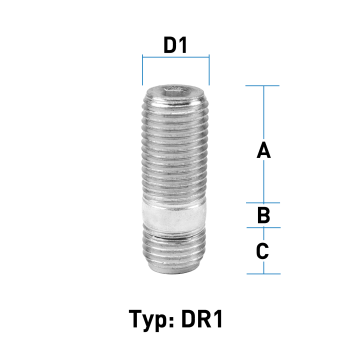 Double threaded bolts M14X1,5 type DR1 - L: 38 mm 