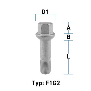 Radschraube M14X1,5 Kugel R14 Typ F1G2 - L: 45 mm 