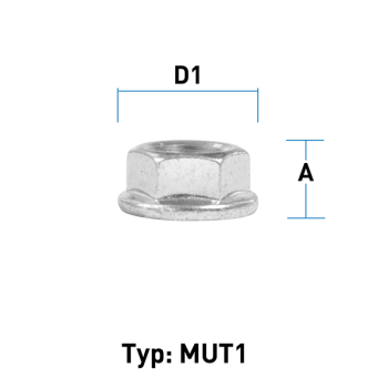 Felgenmutter M7x1,0 Flachbund Typ MUT1 – H: 6