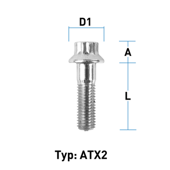 Felgenschraube M7x1,0 Flachbund Typ ATX2 - L: 16-32