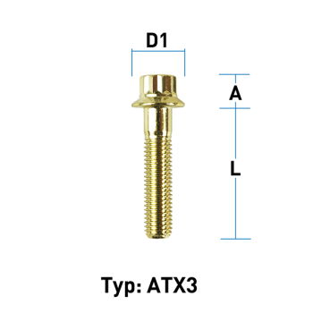 Outer bihexagonal bolt M7x1,0 flat collar type GVZ - L: 31 mm 