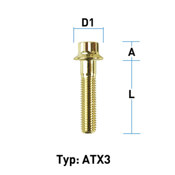 Felgenschraube M7x1,0 Flachbund Typ ATX3 - L: 32