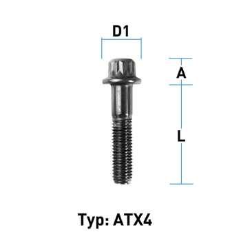 Outer bihexagonal bolt M7x1,0 flat collar type TI/AL - L: 32- 25 mm 