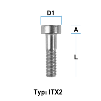 Inner bihexagonal bolt M7x1,0 flat collar - L: 25 mm