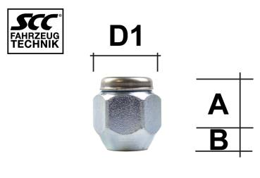 Wheel nut M12X1,5 conical 60° type H5VK - H: 25,3 mm