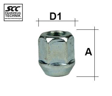 Wheel nut M12X1,5 conical 60° type H38V - H: 24,5 mm