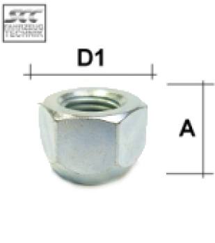 Wheel nut M12X1,5 conical 60° type H6V - H: 14,5 mm