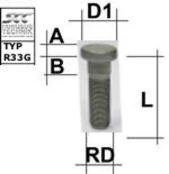 Knurled stud bolt M18X1,5 type R33G - L: 60 mm 