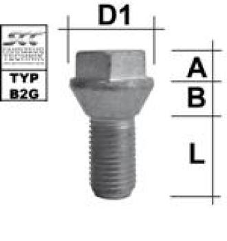 Radschraube M12X1,25 Kegel 60° Typ B2G - L: 19 mm