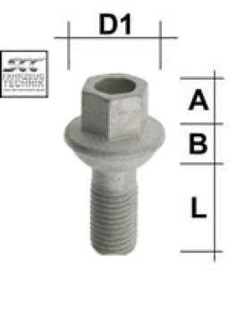 Wheel bolt M12X1,5 sphere R12 type D11G - L: 25 mm