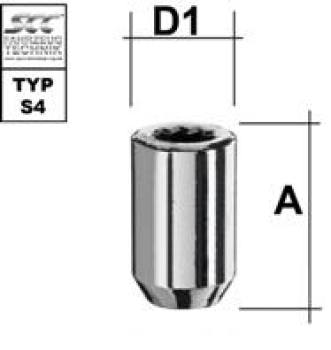 Star nut M12X1,75 conical 60° type S4V - H: 37 mm 