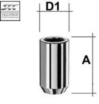 Star nut M12X1,75 conical 60° type S5V - H: 45 mm 