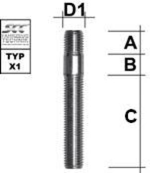 Double threaded bolts M12X1,5 type X1V - L: 80 mm