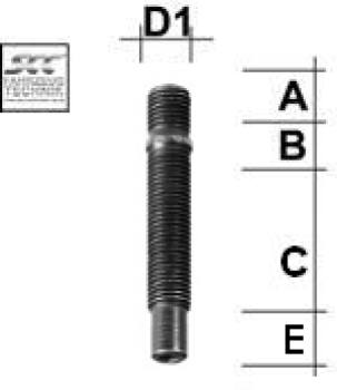 Double threaded bolts M12X1,5 type X2W - L: 68 - 90 mm