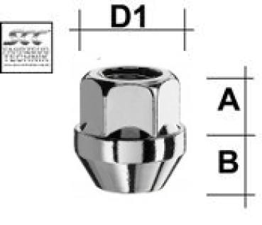  Wheel nut 7/16 UNF conical 60° type H18V - H: 25 mm 