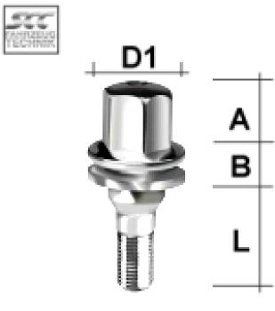 Radschraube M12X1,25 Flachbund zweiteilig Typ V3C - L: 36 mm