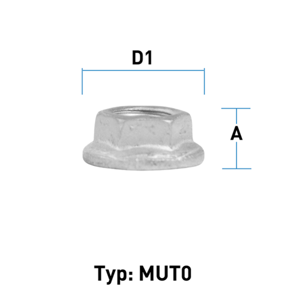 Outer hexagonal nut M7x1,0 flat collar type VZ