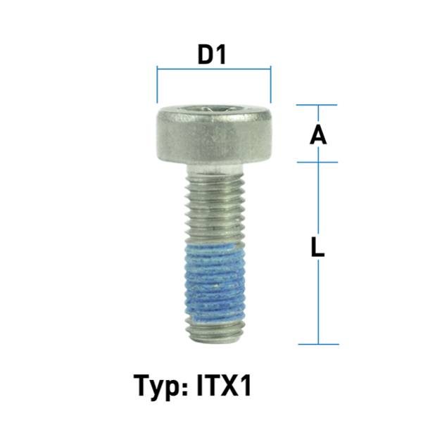 Outer bihexagonal bolt M7x1,0 flat collar - L: 16 - 32 mm 