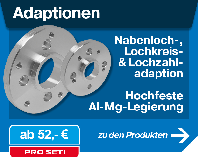 incl 25/30 mm pro Scheibe / 50/60 mm pro Achse Spurverbreiterung Aluminium 4 Stück TÜV-Teilegutachten 